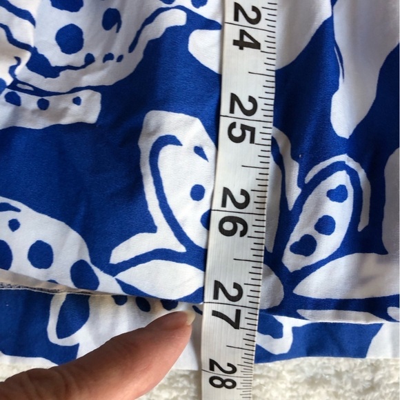 Lily Pulitzer Ferris Dress Strapless White Grid Eyelet Blue Mini Size 4 - Picture 9 of 13